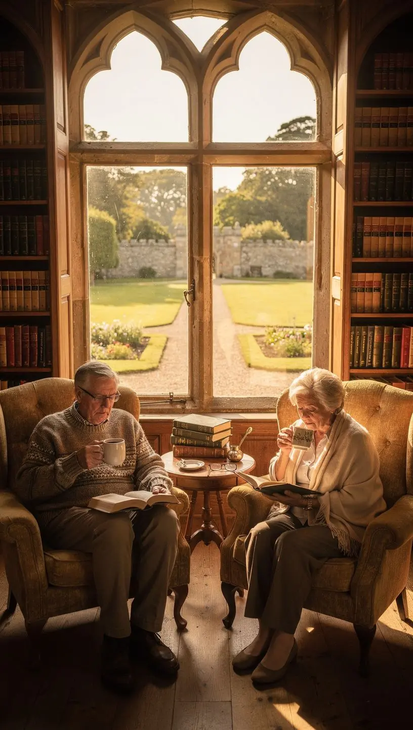 Eleganter Wohnraum im Inneren der Burg mit modernen MГ¶beln und historischem Flair.